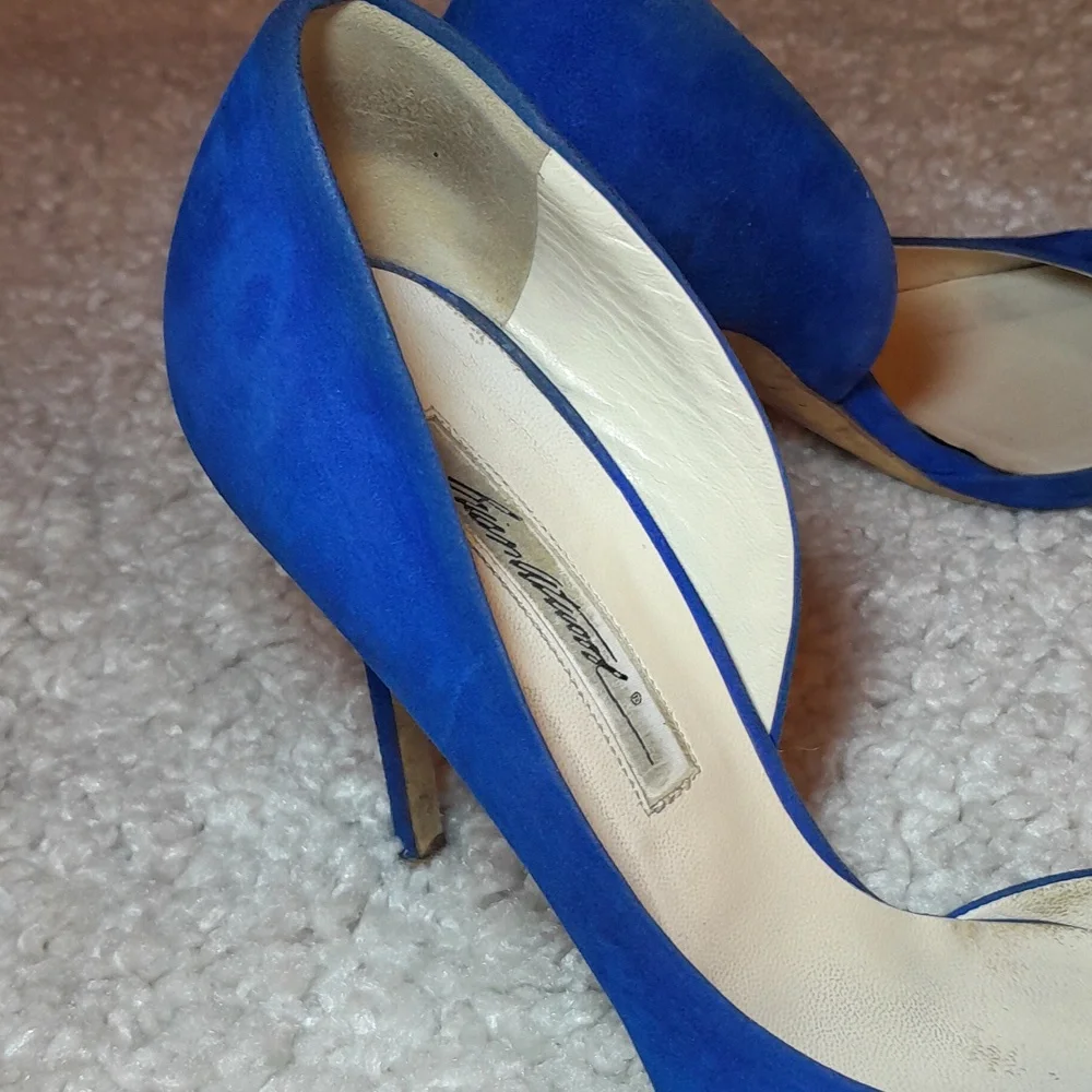 BRAIN ATWOOD BLUE Suede D Orsay Pumps Size 39.5 Euro - Picture 11 of 17